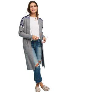 Heartloom Sporty Longline Cardigan Sweater Womens Small Striped Cozy Knit Staple